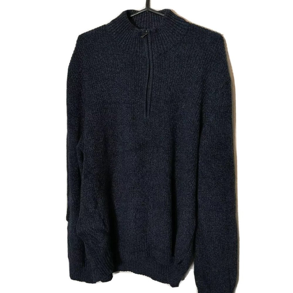 XL Size Men’s Calvin Klein Blue 1/4 Zip Neck Sweater Long Sleeve Pullover